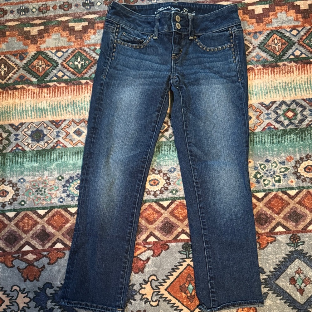 American Eagle Outfitters Dark Blue Ankle Jeans